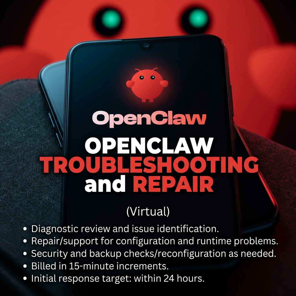 OpenClaw troubleshooting and repair services