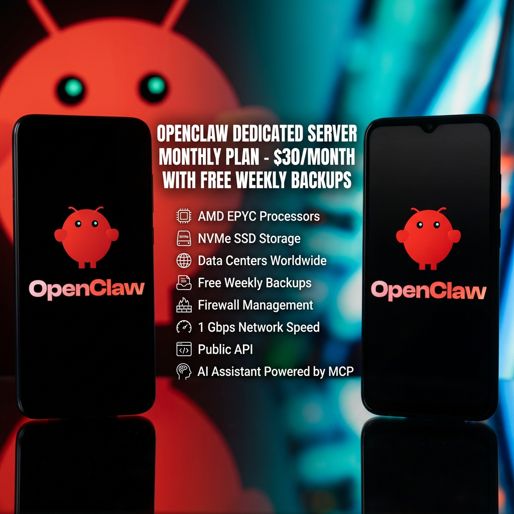 OpenClaw dedicated server monthly plan with features